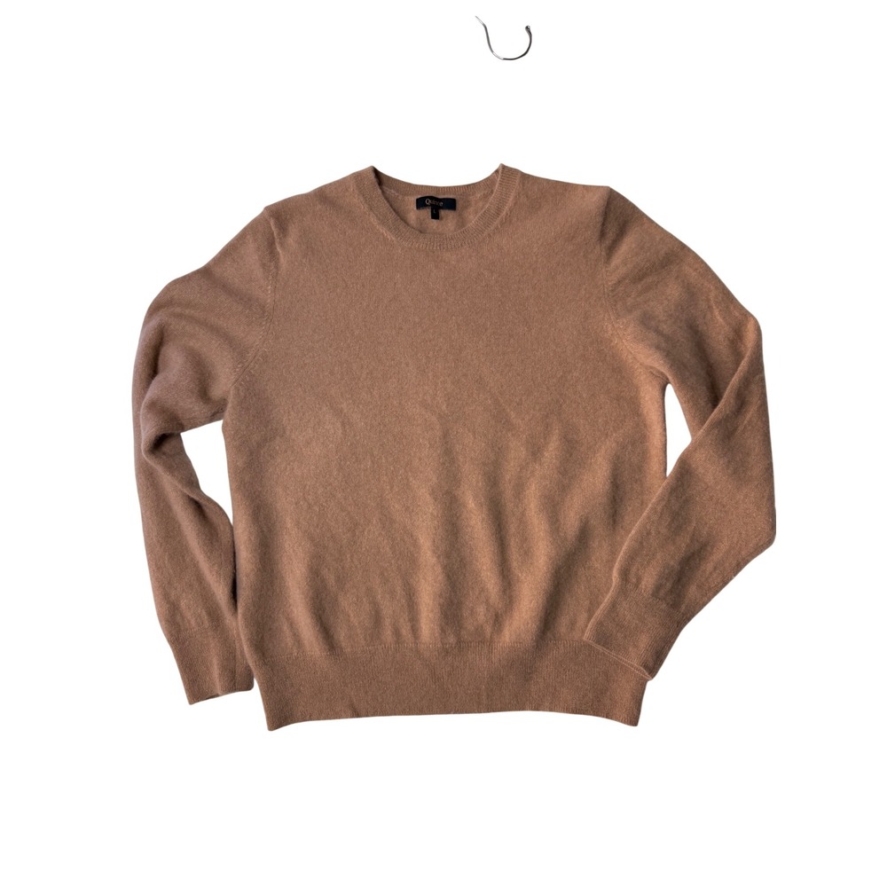 Quince Mongolian Cashmere Crewneck Sweater Camel Size L